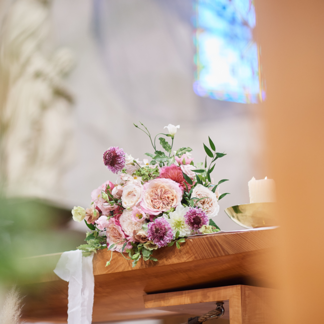 fleurs mariage église petite fleur