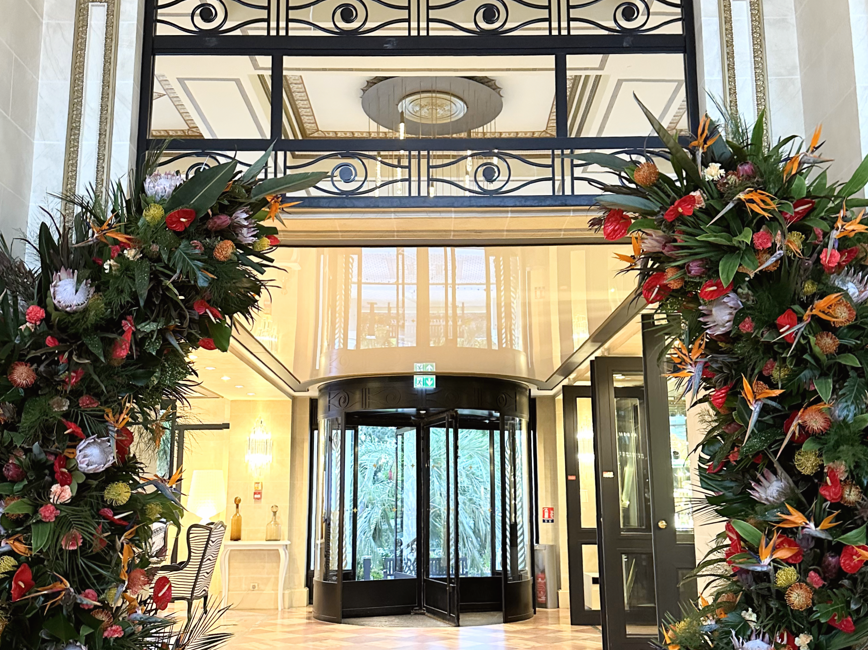 Exotic flowers arch