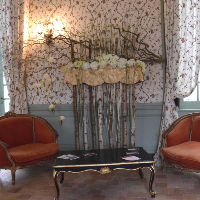 Décoration florale, accueil, séminaire, décor de salles petite fleur